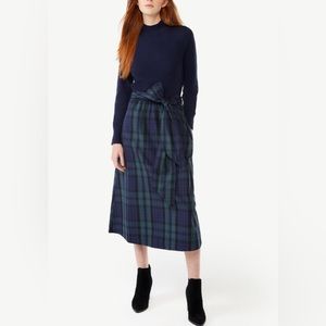 Free Assembly Turtle Neck Plaid Mixy Dress Large